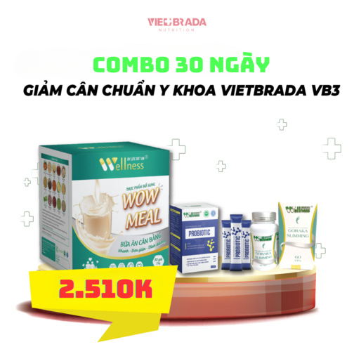 Combo 30 ngày Giảm cân, Giảm béo chuẩn Y khoa Vietbrada VB3